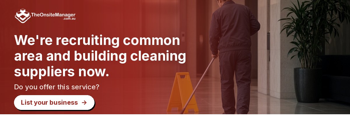 We're recruiting common area and building cleaning suppliers now. Do you offer this service? List your business