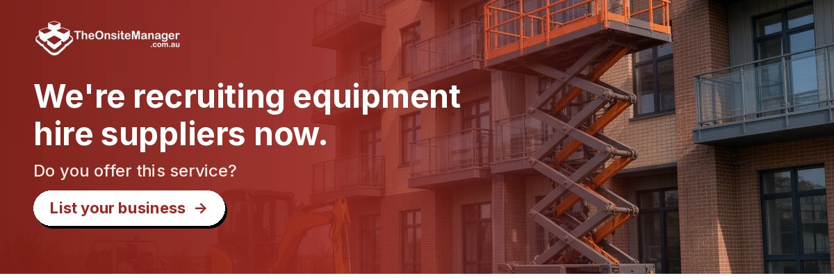 We're recruiting equipment hire suppliers now. Do you offer this service? List your business